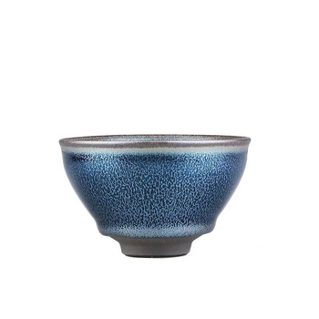 Cească de ceai albastră Tianmu, ceramică glazurată la cuptor, pentru uz casnic, set Kung Fu de ceai, cadou premium pentru tată