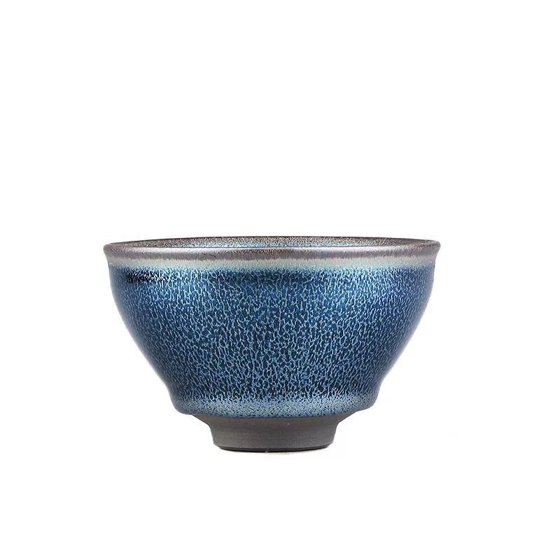Cească de ceai albastră Tianmu, ceramică glazurată la cuptor, pentru uz casnic, set Kung Fu de ceai, cadou premium pentru tată