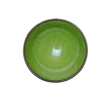 Ceașcă de ceai Jianzhan cu glazură verde smarald și crăpături de gheață, ceramică cu corp din fier pentru uz personal, stil modern minimalist