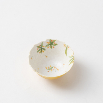 Ceșuță de ceai în stil chinezesc nou, galben lămâie, pictură manuală cu petale de osmanthus, ceramică cu culoare sub glazură, pentru ceai și întâmpinarea oaspeților