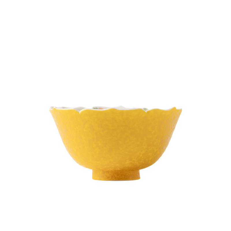 Ceșuță de ceai în stil chinezesc nou, galben lămâie, pictură manuală cu petale de osmanthus, ceramică cu culoare sub glazură, pentru ceai și întâmpinarea oaspeților