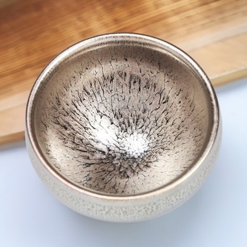 Jianyang Jianzhan cu 100 de flori aurii, ceramică lucrată manual Jian Kiln, ceașcă de ceai Gongfu degustare