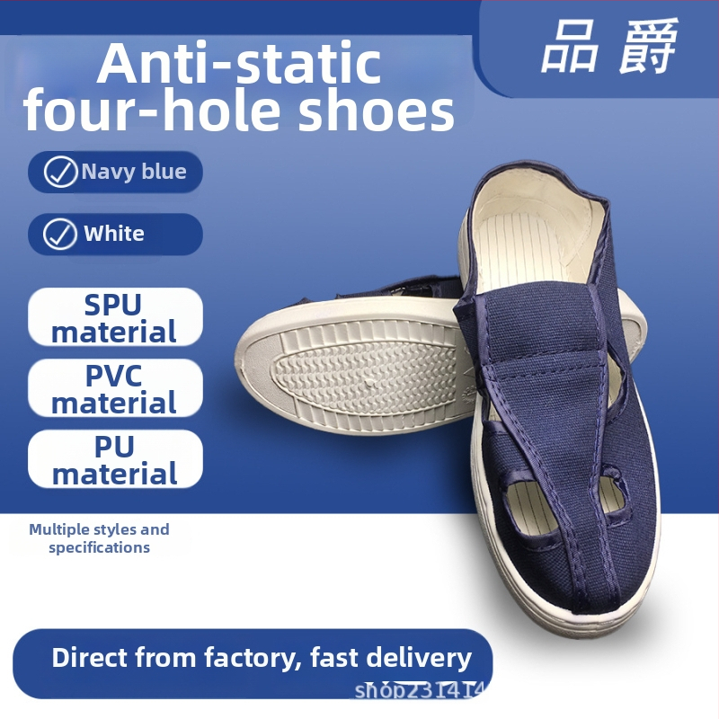 Antistatične tenisice od platna sa četiri očice, đon PVC/PU – bez prašine, unisex, boje: bijela, plava, tamno plava