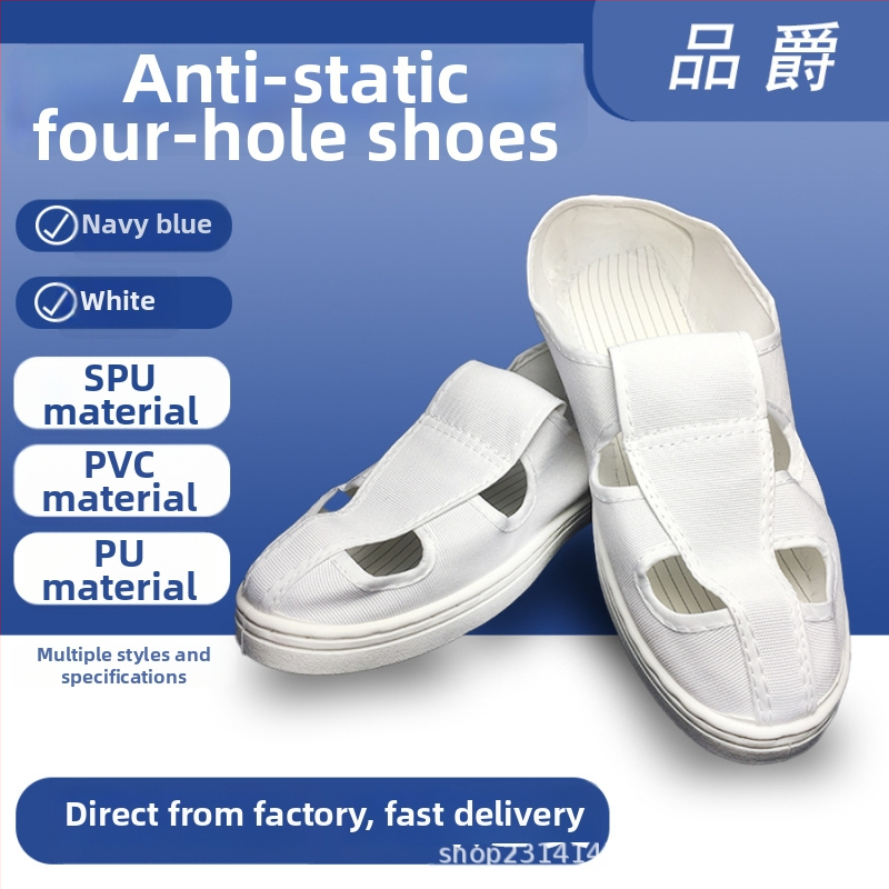 Antistatične tenisice od platna sa četiri očice, đon PVC/PU – bez prašine, unisex, boje: bijela, plava, tamno plava