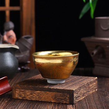 Ceașcă de ceai din ceramică Tianmu porțelan, cu acoperire placată cu aur, stil nou, pentru pregătire și degustare ceai