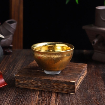 Ceașcă de ceai din ceramică Tianmu porțelan, cu acoperire placată cu aur, stil nou, pentru pregătire și degustare ceai