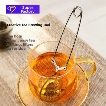 Bilă de infuzie pentru ceai cu mâner cu clips, oțel inoxidabil 304, filtru de ceai