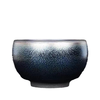 Ceșuță Zen Blue Kirin din Jianzhan cu glazură minerală originală, meșter Jianyang