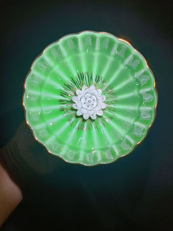 Cească Gongfu pentru ceai, cu decor auriu, pentru uz casnic, stil chinezesc, cu motiv lotus și paun, ceașcă mare de degustare