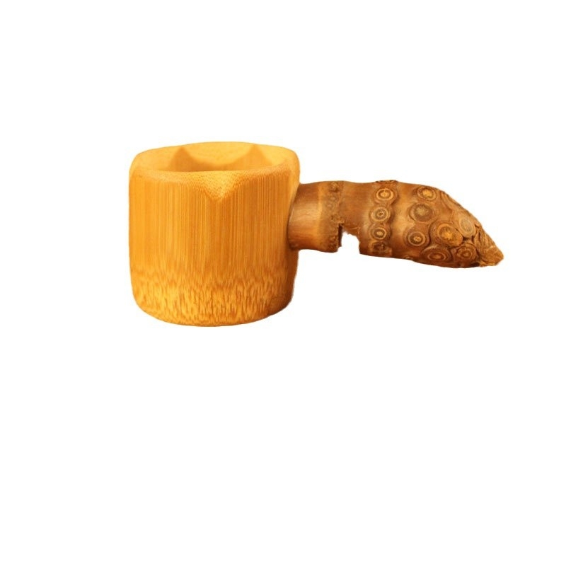 Filtru de ceai din rădăcină de bambus perforat; filtru de ceai din bambus; accesorii pentru set Gongfu ceai, carbonizat