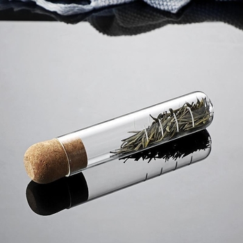 Filtru de ceai pentru birou, mini, din sticlă borosilicat transparentă, cu design creativ în formă de eprubă