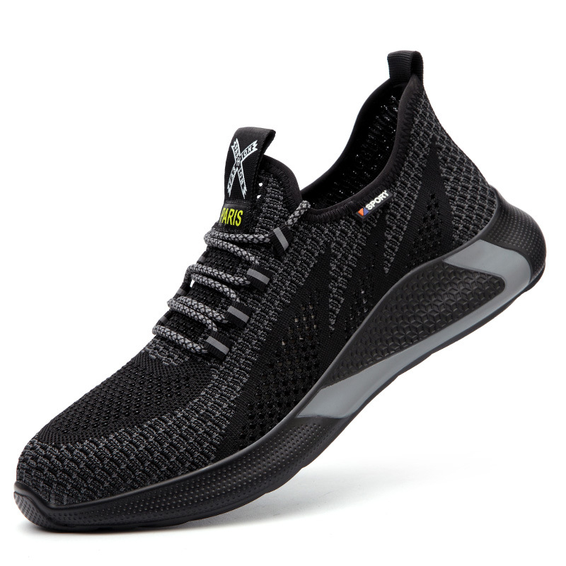 Prozračne zaštitne cipele Flyknit s čeličnom kapicom za prst, zaštita od udara i probijanja, protuklizne, s kontrolom mirisa, ljetne radne cipele