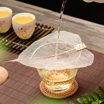 Infuzor de ceai cu frunză Bodhi, stil japonez, din oțel inoxidabil și cupru