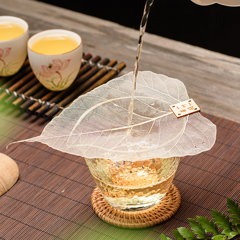 Infuzor de ceai cu frunză Bodhi, stil japonez, din oțel inoxidabil și cupru