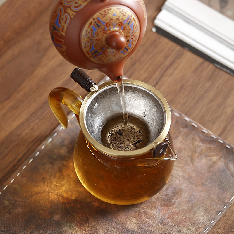 Filtru de ceai din titan pur, cu mii de găuri, filtru ultra-fin pentru frunze de ceai, separator de ceai, accesorii set Kung Fu, filtru de ceai de înaltă calitate