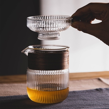 Filtru de ceai din sticlă transparent, în stil japonez, set Gongfu
