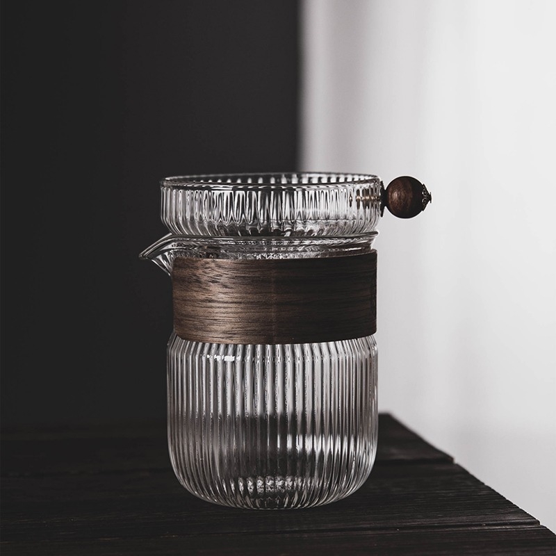 Filtru de ceai din sticlă transparent, în stil japonez, set Gongfu
