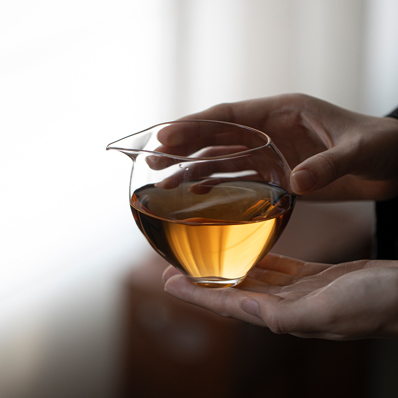 Sticlă borosilicată rezistentă la temperaturi înalte, set ceai în stil chinezesc cu distribuție uniformă a ceaiului și cioc de pasăre