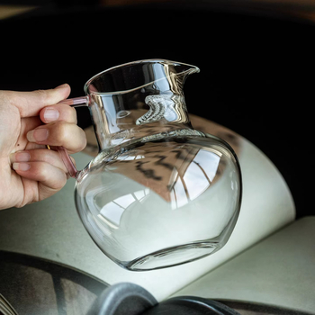 Ceainic din sticlă borosilicată, model 2026, cu filtru integrat și separare ceai-apă, capacitate mare