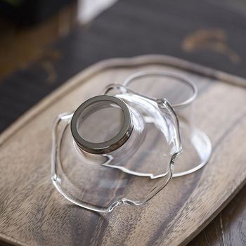 Filtru de ceai din sticlă borosilicată transparentă, cu filtru din oțel inoxidabil, rezistent la temperaturi înalte, accesorii minimalist pentru ceai