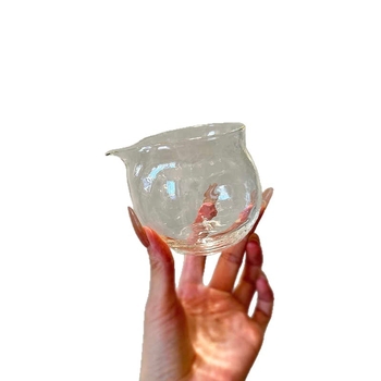 Cana de servire pentru ceai, transparentă, din sticlă borosilicată, fără mâner, rezistentă la temperaturi înalte