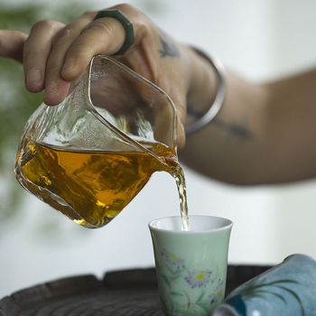 Ceașcă de ceai pătrată, transparentă, din sticlă borosilicată înaltă, design minimalist, corp îngroșat, rezistentă la căldură, pentru uz casnic