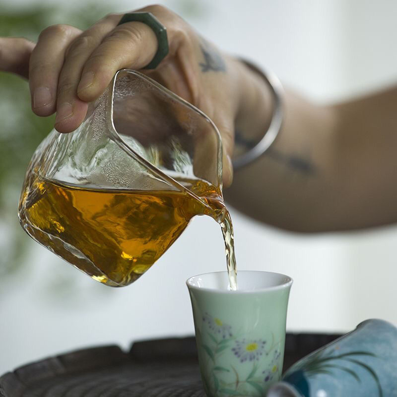 Ceașcă de ceai pătrată, transparentă, din sticlă borosilicată înaltă, design minimalist, corp îngroșat, rezistentă la căldură, pentru uz casnic
