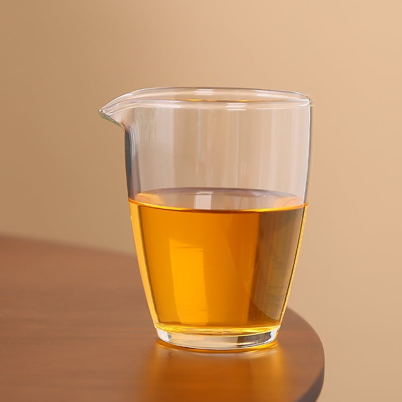 Cană Gongfu din sticlă borosilikată, transparentă și cu grosime dublă, pentru uz casnic, set de ceai cu divizor de ceai și ceașcă mică