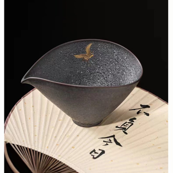 Set Gongfu de ceai ceramic în stil japonez retro, cu ceașcă Eagle-Beak pentru distribuția uniformă a ceaiului, cu tava de servire ceai