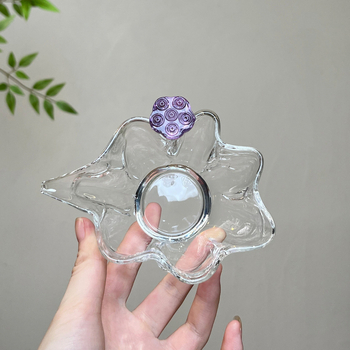 Ceainic transparent, în formă de lotus, din sticlă borosiliată, rezistentă la temperaturi înalte, pentru uz casnic