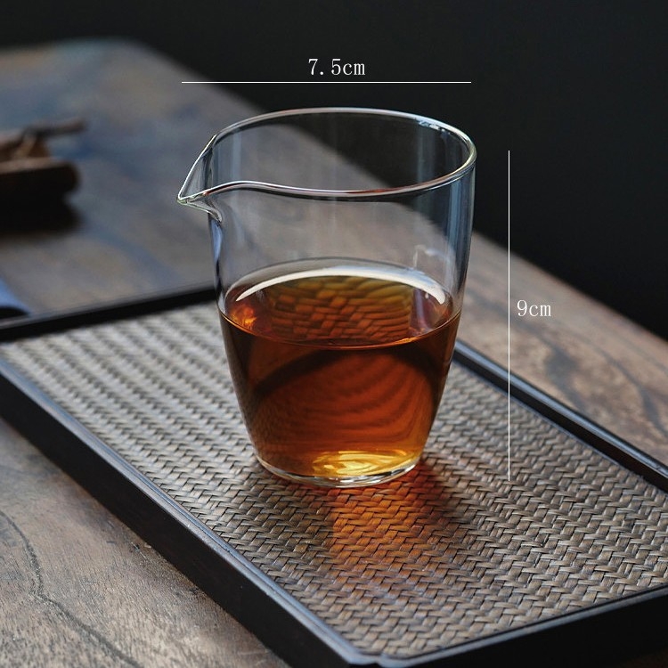 Pahar de ceai transparent din sticlă borosilicat, Gros, set de ceai în stil japonez pentru uz casnic, recipient termorezistent pentru distribuția ceaiului.