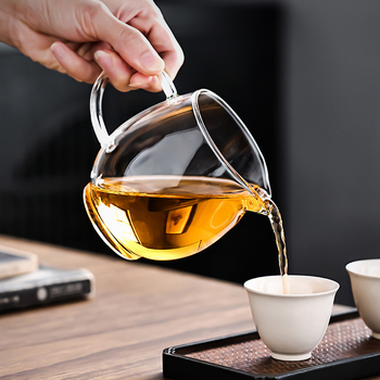 Set Gongfu de ceai din sticlă borosilicat de înaltă calitate, cu filtru și ceainic de turnare