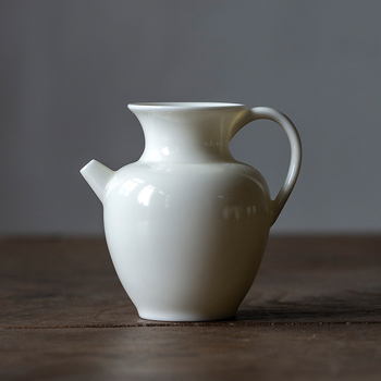 Ceainic ceramic pentru ceai verde, cu mâner, stil japonez, set cu ceașcă de servire, vază și tavă de ceai cu sită