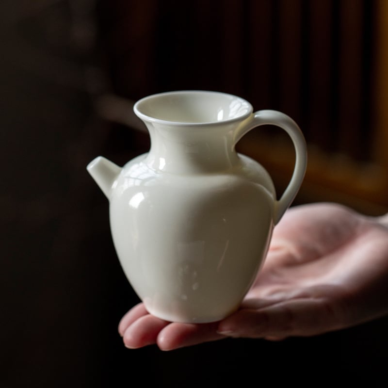 Ceainic ceramic pentru ceai verde, cu mâner, stil japonez, set cu ceașcă de servire, vază și tavă de ceai cu sită