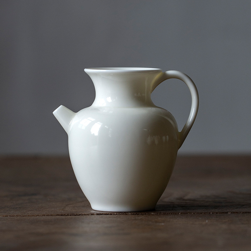 Ceainic ceramic pentru ceai verde, cu mâner, stil japonez, set cu ceașcă de servire, vază și tavă de ceai cu sită