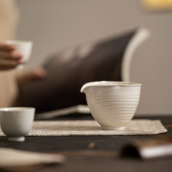 Set ceramic de ceai cu gură lată, design Zen japonez, lucrat manual — ceainic de amestec și ceașcă cu gură mare