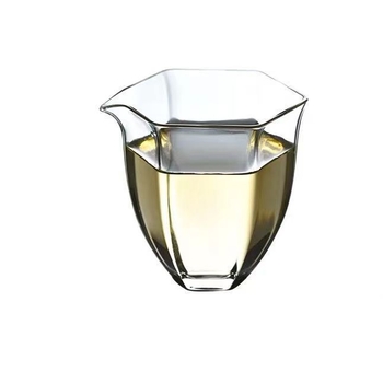 Set ceai din borosilicat rezistent la căldură, în stil japonez, cu ceașcă hexagonală uniformă, ceașcă de distribuție și tavă de ceai