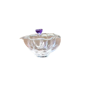 Set de ceai pentru uz casnic: distribuționer transparent pentru ceai și ceașcă pentru turnare uniformă, design cu petale, sticlă borosilicată de înaltă calitate
