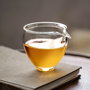 Ceainic de servire din sticlă borosilicat de înaltă transparență, cu ceașcă în formă de pasăre și ceșcuță cu cioc de vultur