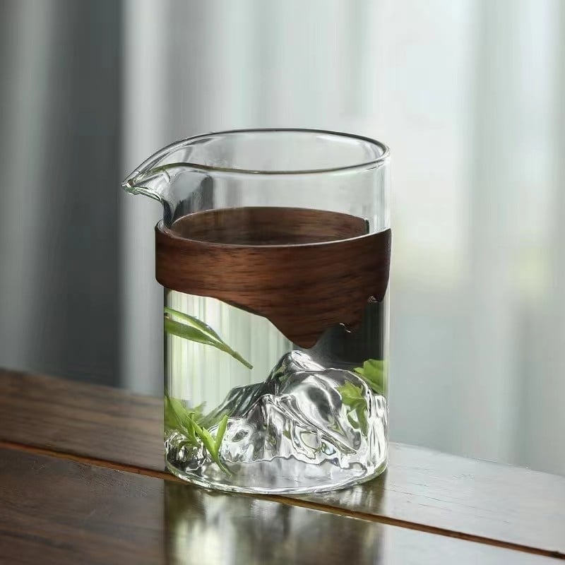 Ceșuță de ceai din sticlă cu separator pentru ceai Gongfu, set de ceai din sticlă borosilicat, stil modern minimalist
