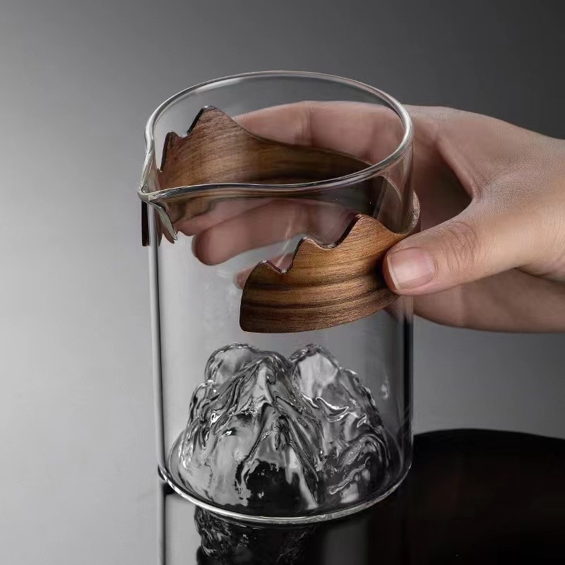 Ceșuță de ceai din sticlă cu separator pentru ceai Gongfu, set de ceai din sticlă borosilicat, stil modern minimalist