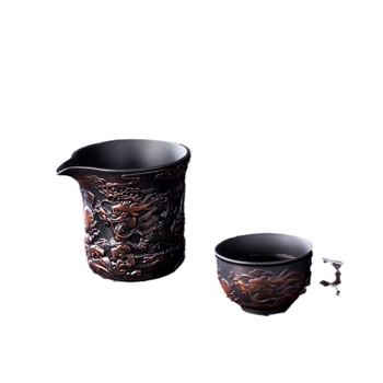 2024 Ceașcă din lut mov Xianglong Gongdao pentru set de ceai Kung Fu acasă, accesorii distribuire ceai, ceașcă-turnare și tavă de ceai