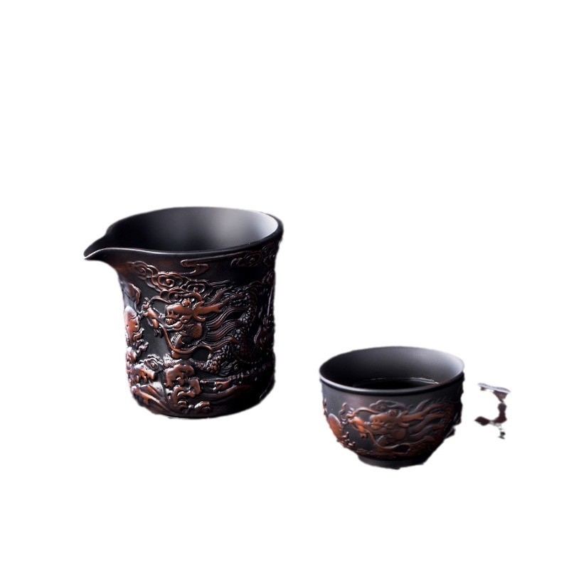 2024 Ceașcă din lut mov Xianglong Gongdao pentru set de ceai Kung Fu acasă, accesorii distribuire ceai, ceașcă-turnare și tavă de ceai