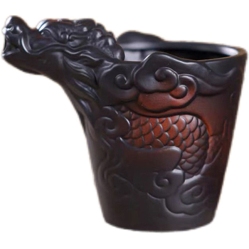 Dehua lut mov purpuriu cu cap de dragon – cupă de echilibrare pentru ceai, cu ceainic și strecurător, accesoriu de lux pentru ceai de acasă