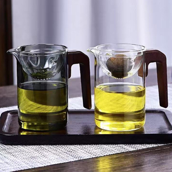 Ceașă de ceai din sticlă borosilicată, cu filtru integrat, rezistentă la căldură, design minimalist