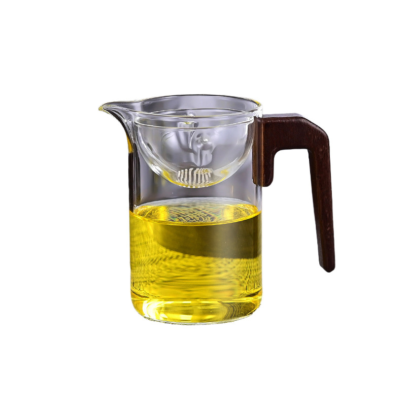 Ceașă de ceai din sticlă borosilicată, cu filtru integrat, rezistentă la căldură, design minimalist