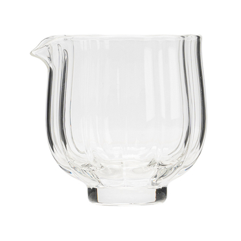 Set de ceai din sticlă cu motiv de petale și ceașcă pentru distribuția ceaiului — borosilicat rezistent la temperaturi înalte, pentru ceremonii de ceai