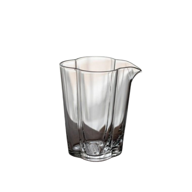 Petal Fairness Cup, ceașcă de ceai cu capacitate mică, bază groasă, sticlă borosilikat rezistentă la temperatură, design modern minimalist