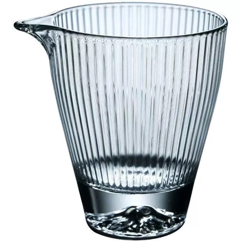Set de ceai din sticlă pentru uz casnic, cu model vertical, rezistent la căldură