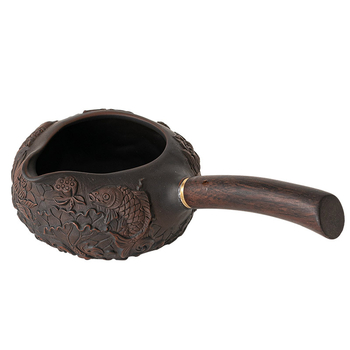 ceașă Gongdao mov din ceramică și vas de ceai, separator de ceai lucrat manual, accesorii retro pentru ceai Kung Fu